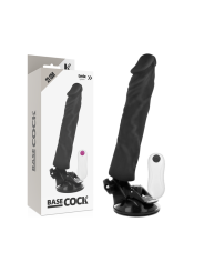 BASECOCK - VIBRADOR REALÍSTICO CONTROL REMOTO NEGRO 21 CM -O- 4 CM