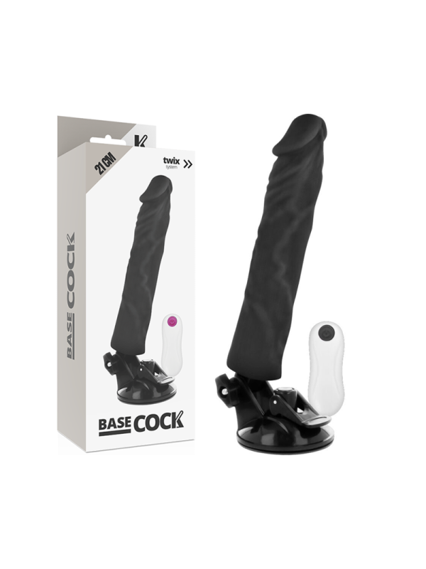 BASECOCK - REALISTIC VIBRATOR REMOTE CONTROL BLACK 21 CM -O- 4 CM