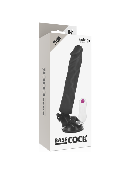 BASECOCK - REALISTISCHE VIBRATOR AFSTANDSBEDIENING ZWART 21 CM -OF- 4 