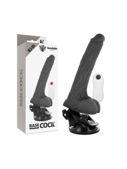 BASECOCK - VIBRADOR REALÍSTICO ARTICULABLE CONTROL REMOTO NEGRO 18.5 C