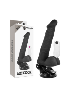 BASECOCK - VIBRADOR REALÍSTICO ARTICULABLE CONTROL REMOTO NEGRO 20 CM 