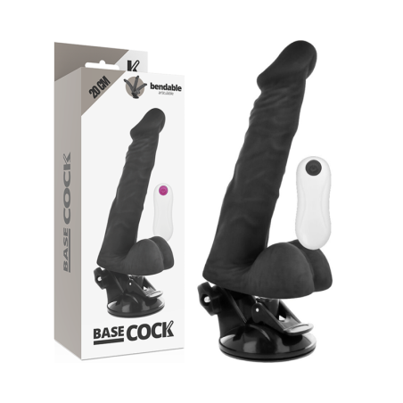 BASECOCK - ZWARTE AFSTANDSBEDIENING GELEIDE VIBRATOR 20 CM -OF- 4,5 CM