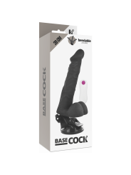 BASECOCK - VIBRADOR REALÍSTICO ARTICULABLE CONTROL REMOTO NEGRO 20 CM 