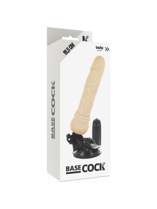 BASECOCK - REALISTIC VIBRATOR REMOTE CONTROL FLESH 19.5 CM -O- 4 CM