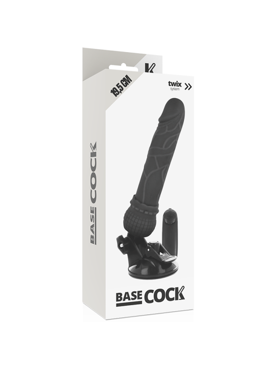 BASECOCK - VIBRADOR REALÍSTICO CONTROL REMOTO NEGRO 19.5 CM -O- 4 CM