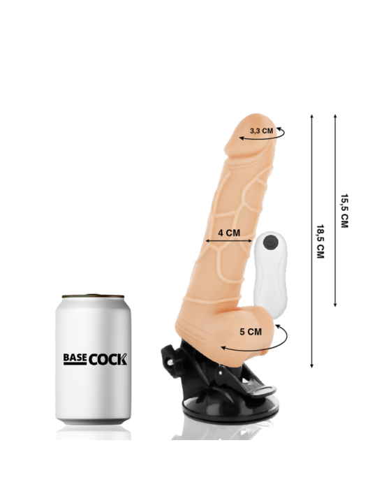 BASECOCK - REALISTISCHER NATÜRLICHER MIT FERNBEDIENUNG VIBRATOR 18.5 C