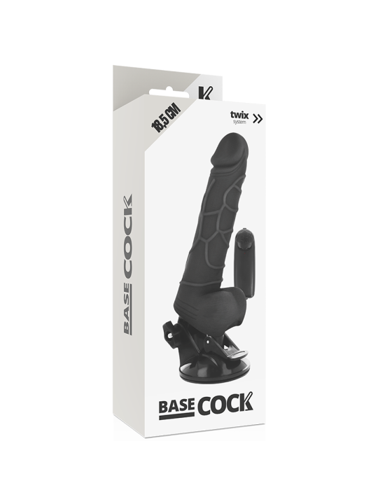 BASECOCK - REALISTIC VIBRATOR REMOTE CONTROL BLACK 18.5 CM -O- 4CM