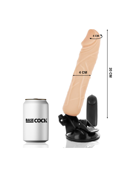 BASECOCK - VIBRADOR REALÍSTICO CONTROL REMOTO NATURAL 20 CM -O- 4 CM