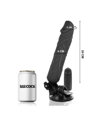 BASECOCK - CONTROLE REMOTO VIBRADOR REALÍSTICO PRETO 20 CM -O- 4 CM