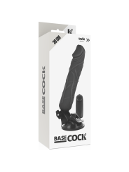 BASECOCK - CONTROLE REMOTO VIBRADOR REALÍSTICO PRETO 20 CM -O- 4 CM