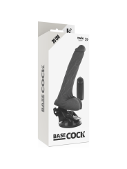 BASECOCK - REALISTIC BLACK REMOTE CONTROL VIBRATOR WITH TESTICLES 20 C