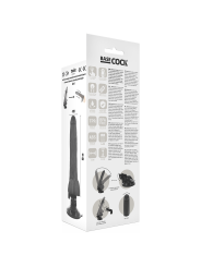 BASECOCK - REALISTIC BLACK REMOTE CONTROL VIBRATOR WITH TESTICLES 20 C