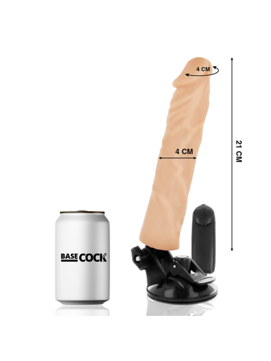 BASECOCK - VIBRADOR REALÍSTICO CONTROLE REMOTO NATURAL 21 CM -O- 4 CM