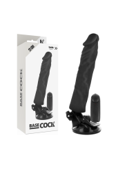 BASECOCK - VIBRADOR REALÍSTICO CONTROL REMOTO NEGRO 21 CM -O- 4 CM
