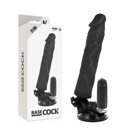 BASECOCK - REALISTISCHER VIBRATOR MIT FERNBEDIENUNG SCHWARZ 21 CM -O- 