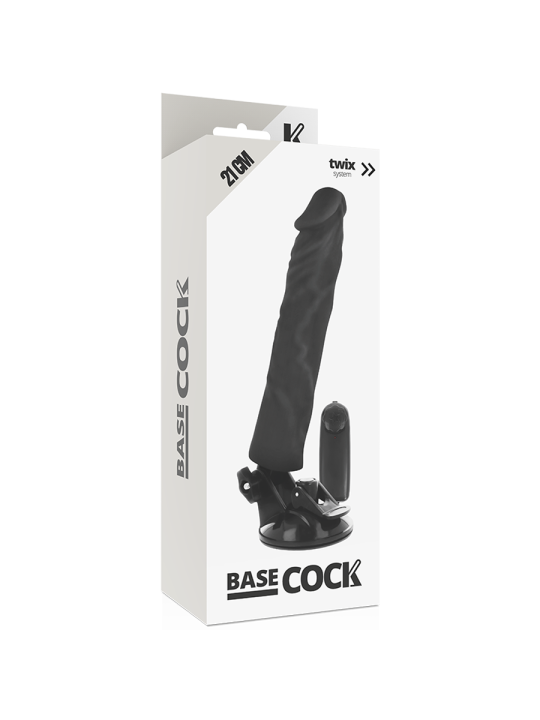 BASECOCK - VIBRADOR REALÍSTICO CONTROL REMOTO NEGRO 21 CM -O- 4 CM