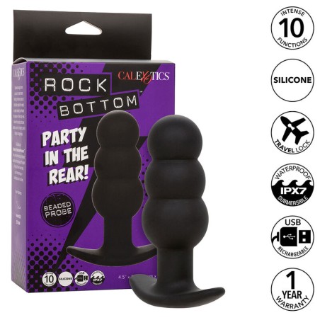 CALEXOTICS - ROCK BOTTOM PLUG ANAL COM ESFERAS 10 VIBRAÇÕES SILICONE P