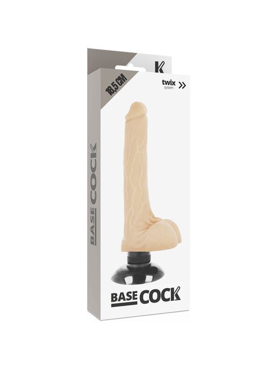 BASECOCK - REALISTISCHE VIBRATOR 2-1 NATUURLIJK 18,5 CM -OF- 4 CM