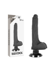 BASECOCK - VIBRATEUR RÉALISTE 2-1 NOIR 18.5 CM -O- 4 CM