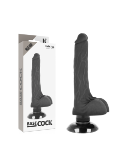 BASECOCK - VIBRADOR REALÍSTICO 2-1 PRETO 18.5 CM -O- 4 CM
