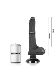 BASECOCK - VIBRADOR REALÍSTICO 2-1 NEGRO 18.5 CM -O- 4 CM