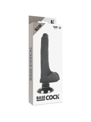 BASECOCK - VIBRADOR REALÍSTICO 2-1 NEGRO 18.5 CM -O- 4 CM
