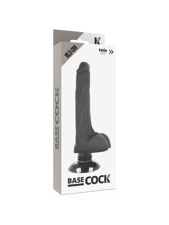 BASECOCK - VIBRATEUR RÉALISTE 2-1 NOIR 18.5 CM -O- 4 CM