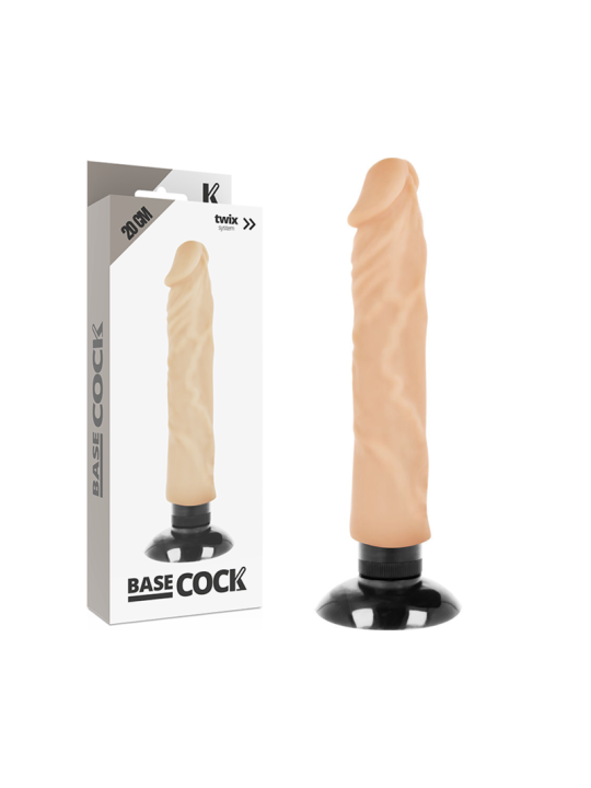 BASECOCK - REALISTISCHE VIBRATOR 2-1 NATUURLIJK 20 CM -OF- 4 CM