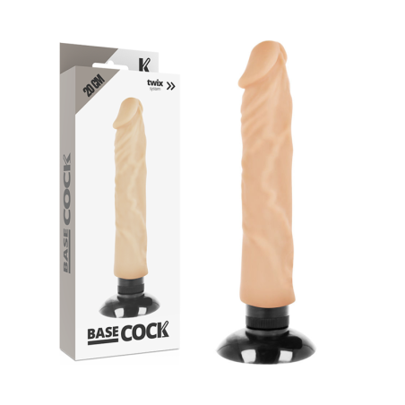 BASECOCK - REALISTISCHE VIBRATOR 2-1 NATUURLIJK 20 CM -OF- 4 CM