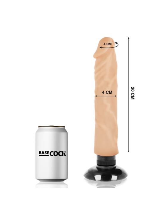 BASECOCK - VIBRATEUR RÉALISTE 2-1 NATUREL 20 CM -O- 4 CM
