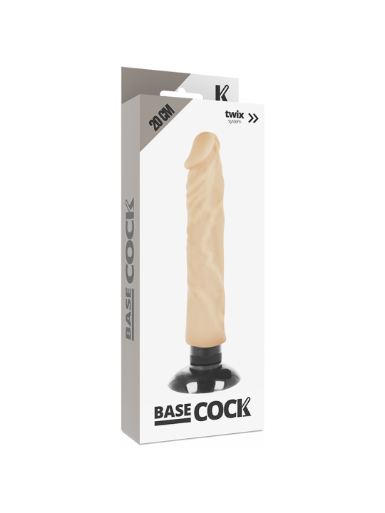BASECOCK - REALISTISCHE VIBRATOR 2-1 NATUURLIJK 20 CM -OF- 4 CM
