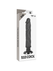BASECOCK - VIBRATEUR RÉALISTE 2-1 NOIR 20 CM -O- 4 CM