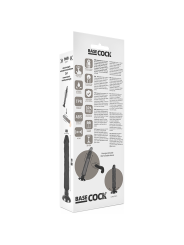 BASECOCK - VIBRATORE REALISTICO 2-1 NERO 20 CM -O- 4 CM