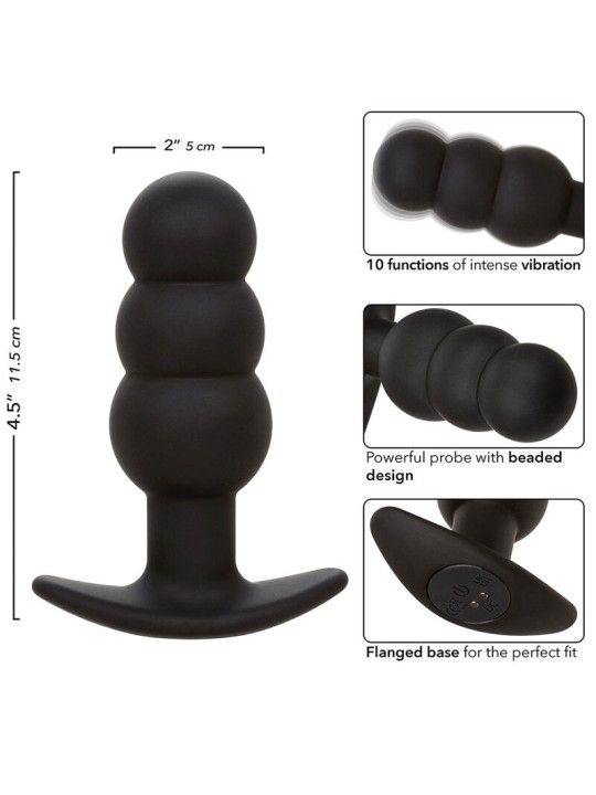 CALEXOTICS - ROCK BOTTOM PLUG ANAL COM ESFERAS 10 VIBRAÇÕES SILICONE P