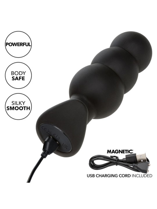 CALEXOTICS - ROCK BOTTOM PLUG ANAL CON CUENTAS 10 VIBRACIONES SILICONA