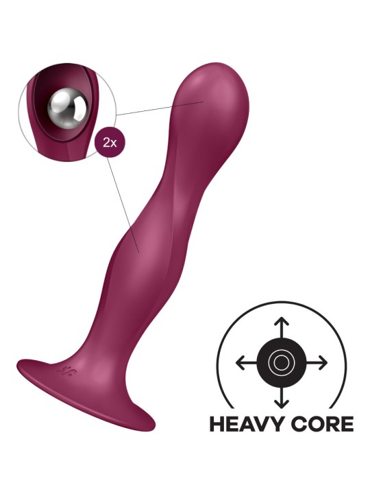 SATISFYER - DILDO DE SILICONE DUPLA BALL-R GARNET