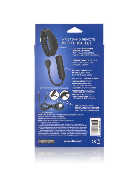 CALEXOTICS - BALA VIBRADORA PEQUEÑA CON PULSERA DE CONTROL
