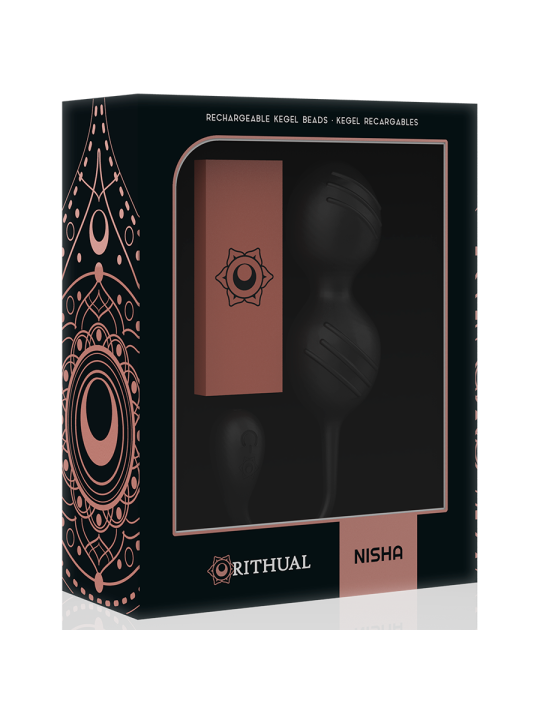 RITHUAL - BOLAS DE KEGEL VIBRATÓRIAS RECARREGVEIS NISHA PRETAS