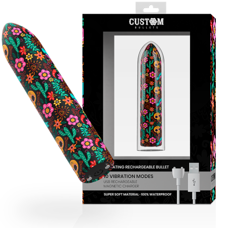 CUSTOM BULLETS - FLORAL RECHARGEABLE BULLET 10 INTENSITIES
