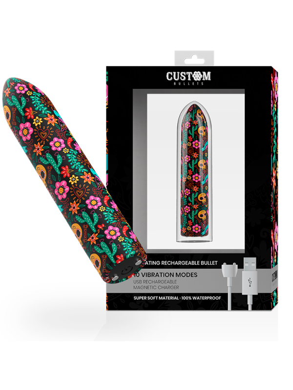 CUSTOM BULLETS - BALA RECARGABLE SKULL 10 INTENSIDADES