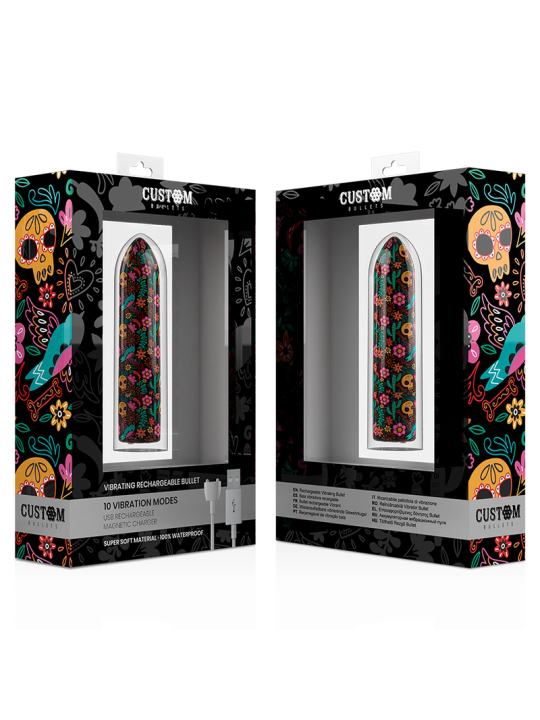 CUSTOM BULLETS - BALA RECARGABLE SKULL 10 INTENSIDADES