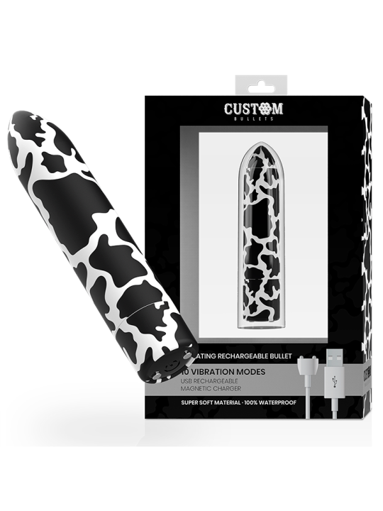 CUSTOM BULLETS - BALA RECARGABLE COW 10 INTENSIDADES