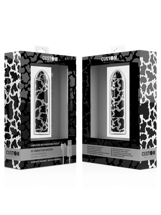 CUSTOM BULLETS - BALA RECARGABLE COW 10 INTENSIDADES