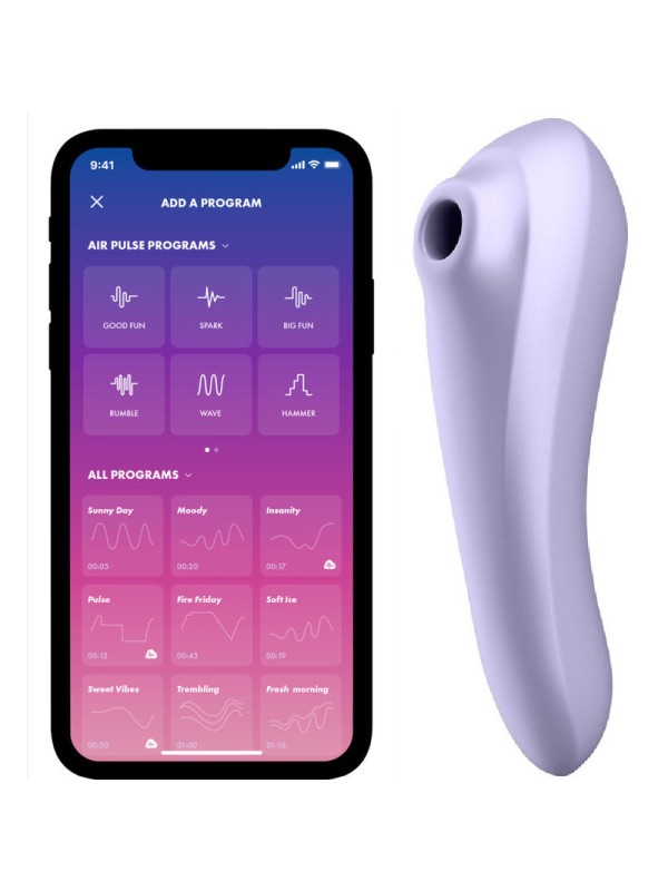 SATISFYER - VIBRATEUR DUAL PLEASURE AIR PULSE MAUVE