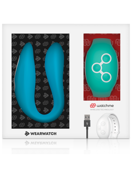 WEARWATCH - VIBRATOR MET DUBBELE TECHNOLOGIE WATCHME INDIGO/AQUAMARINE