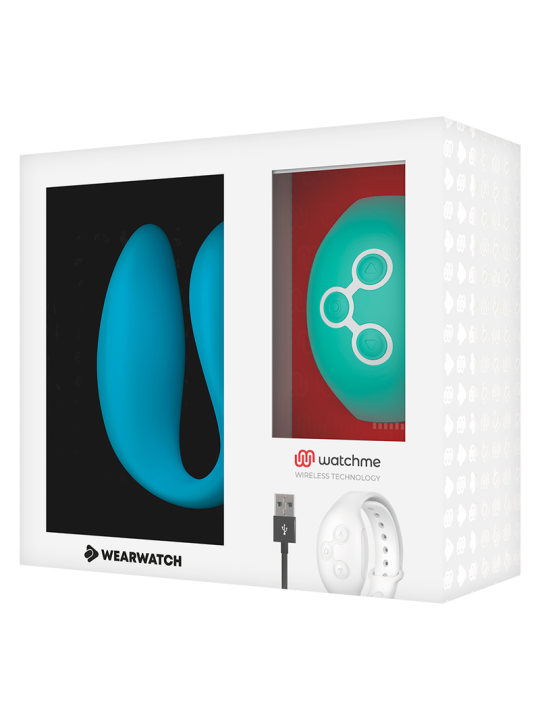 WEARWATCH - VIBRATOR MET DUBBELE TECHNOLOGIE WATCHME INDIGO/AQUAMARINE