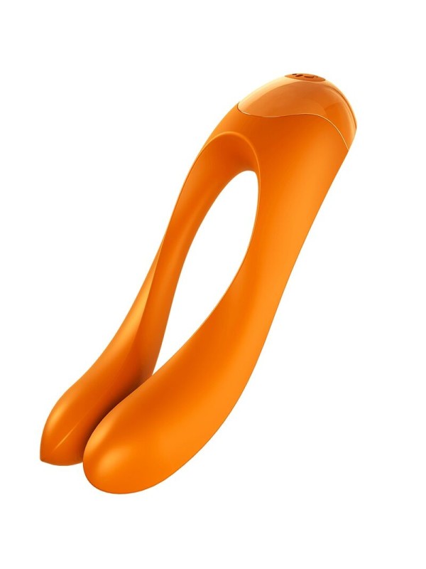 SATISFYER - VIBRADOR DE DEDO CANDY CANE LARANJA