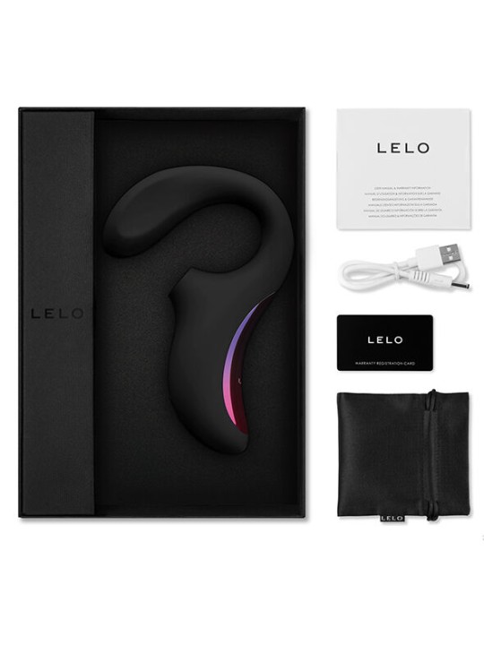 LELO - ENIGMA DOBLE ESTIMULACIÓN SUCCION MASAJEADOR NEGRO