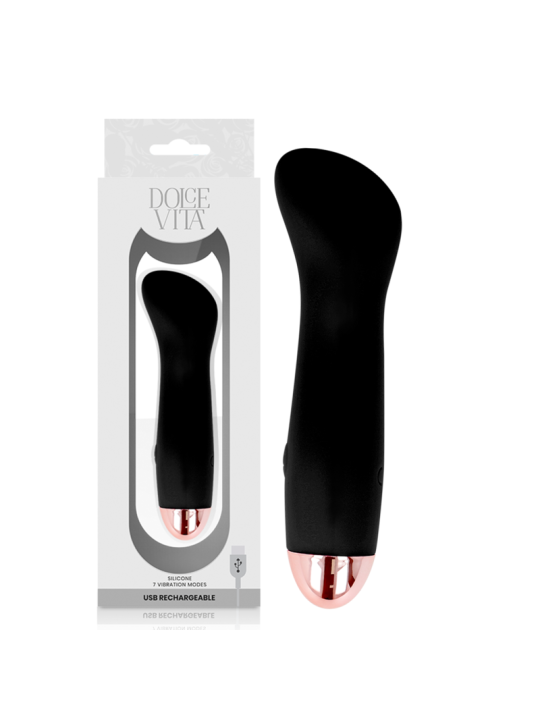 DOLCE VITA - VIBRADOR RECARREGÁVEL ONE BLACK 10 SPEED
