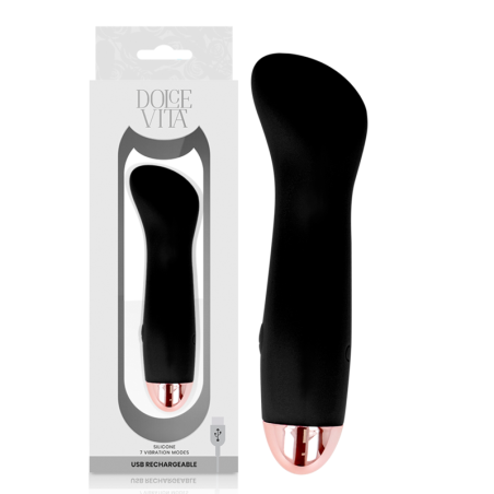 DOLCE VITA - EEN ZWARTE OPLAADBARE VIBRATOR 7 SNELHEDEN